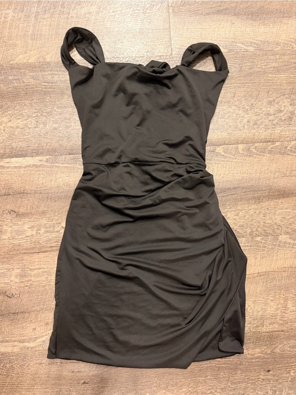 SHEIN Black Ruched Bodycon Dress M US 6 EU 38